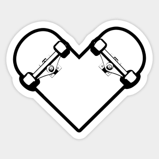 Skateboard Love Heart Sticker